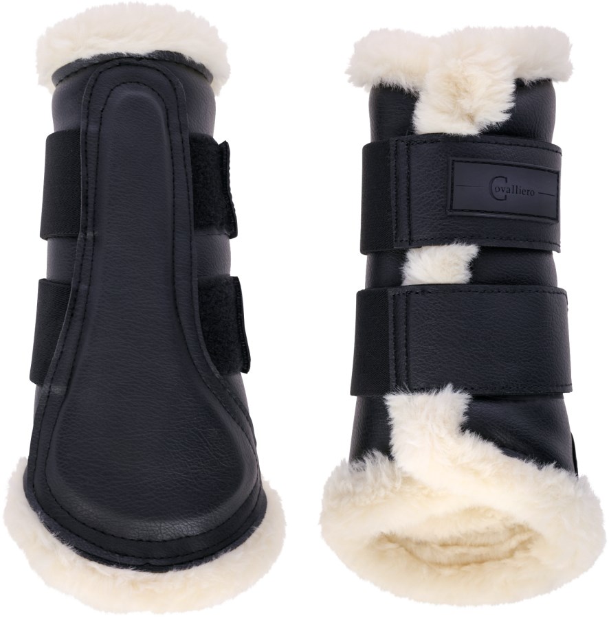KERBL Guêtres De Dressage Fleece Avant Cheval Cob Noir - Protection Articulations & Tendons 28 Cm X 26.5 Cm