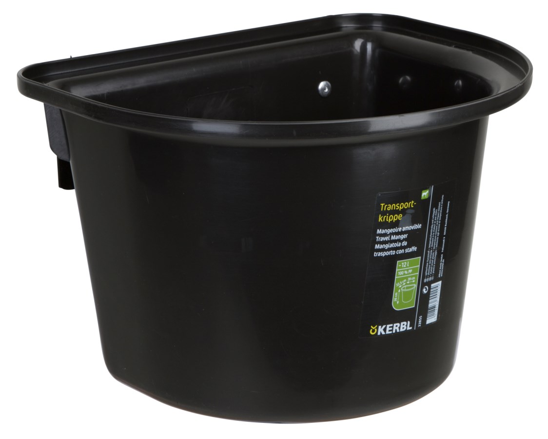 Mangeoire De Porte Kerbl 12 Litres Avec Crochet - Rose, Pour Chevaux, Vans, écuries