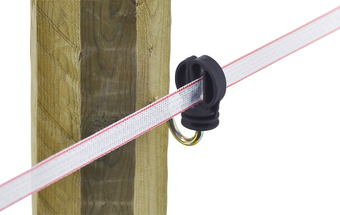 Lot De 25 Isolateurs Pour Clôture électrique - Compatible Ruban 40mm Et Toron 4mm - Pour Poteaux Jusqu'à 12mm